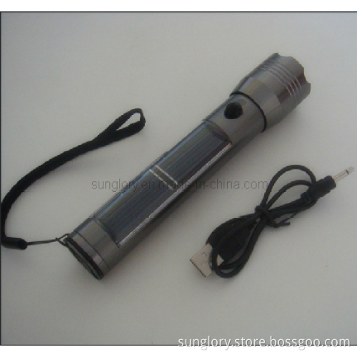 1W LED Flashlight with Solar Energy